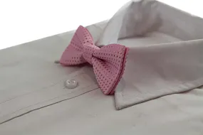 Boys Light Pink Polka Dot Pattern Bow Tie