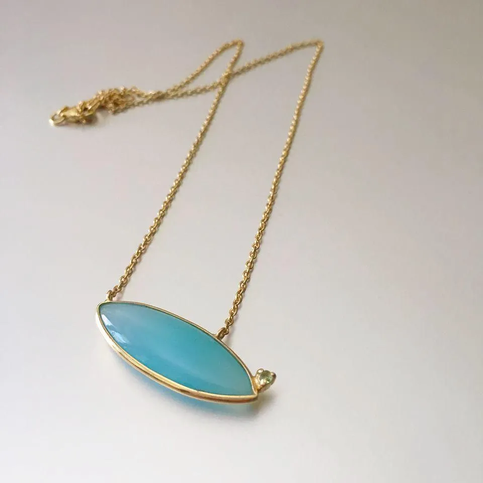 Bria Necklace With Blue Chalcedony