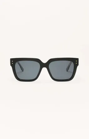 Brunch Time Sunglasses in Polished Black-Grey