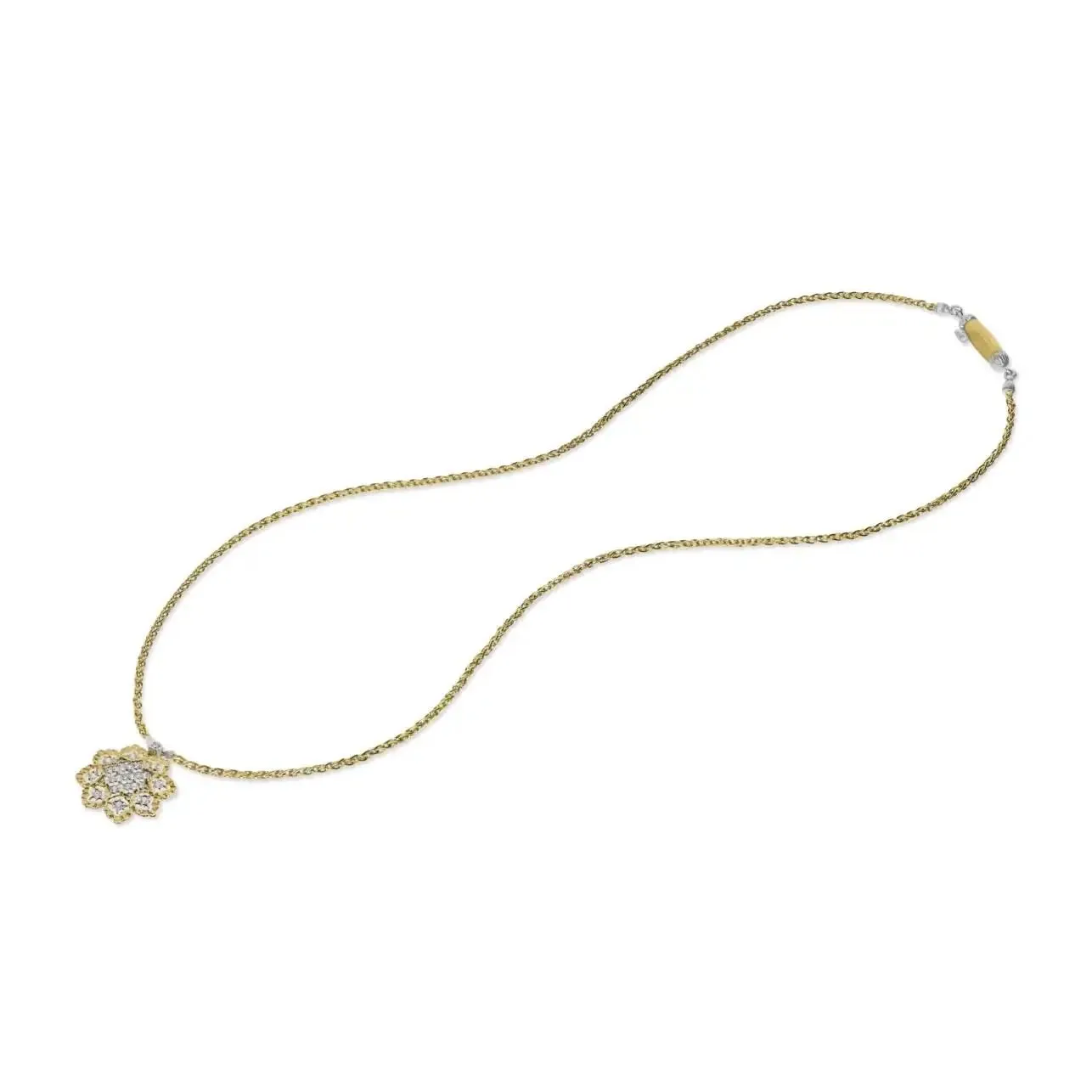 Buccellati - Rombi - Pendant with Diamonds, 18k White and Yellow Gold