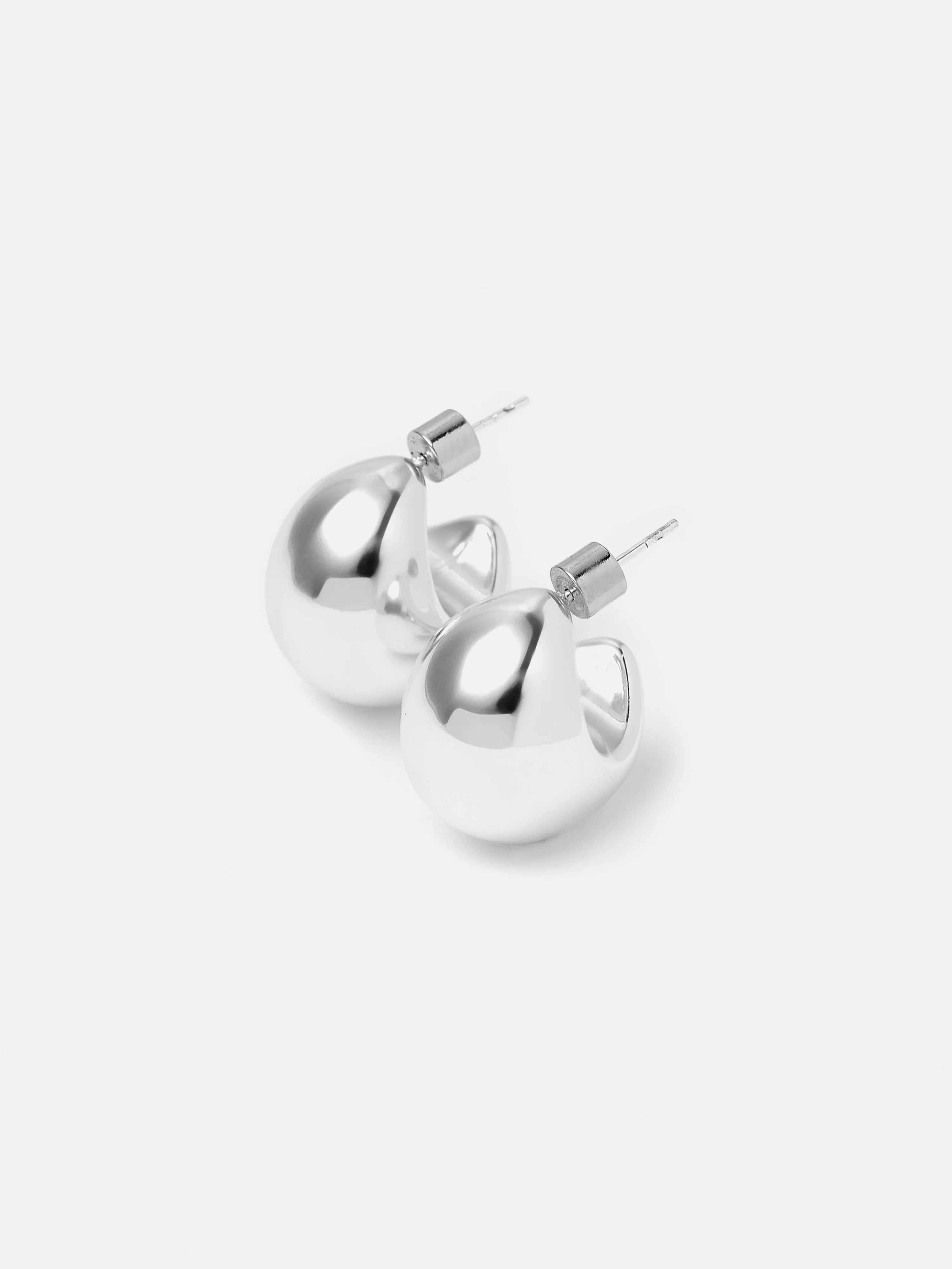 Chunky Dome Earrings | Silver