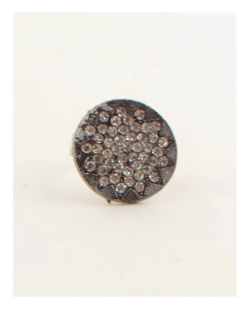 Circle w/ rhinestones adjustable ring