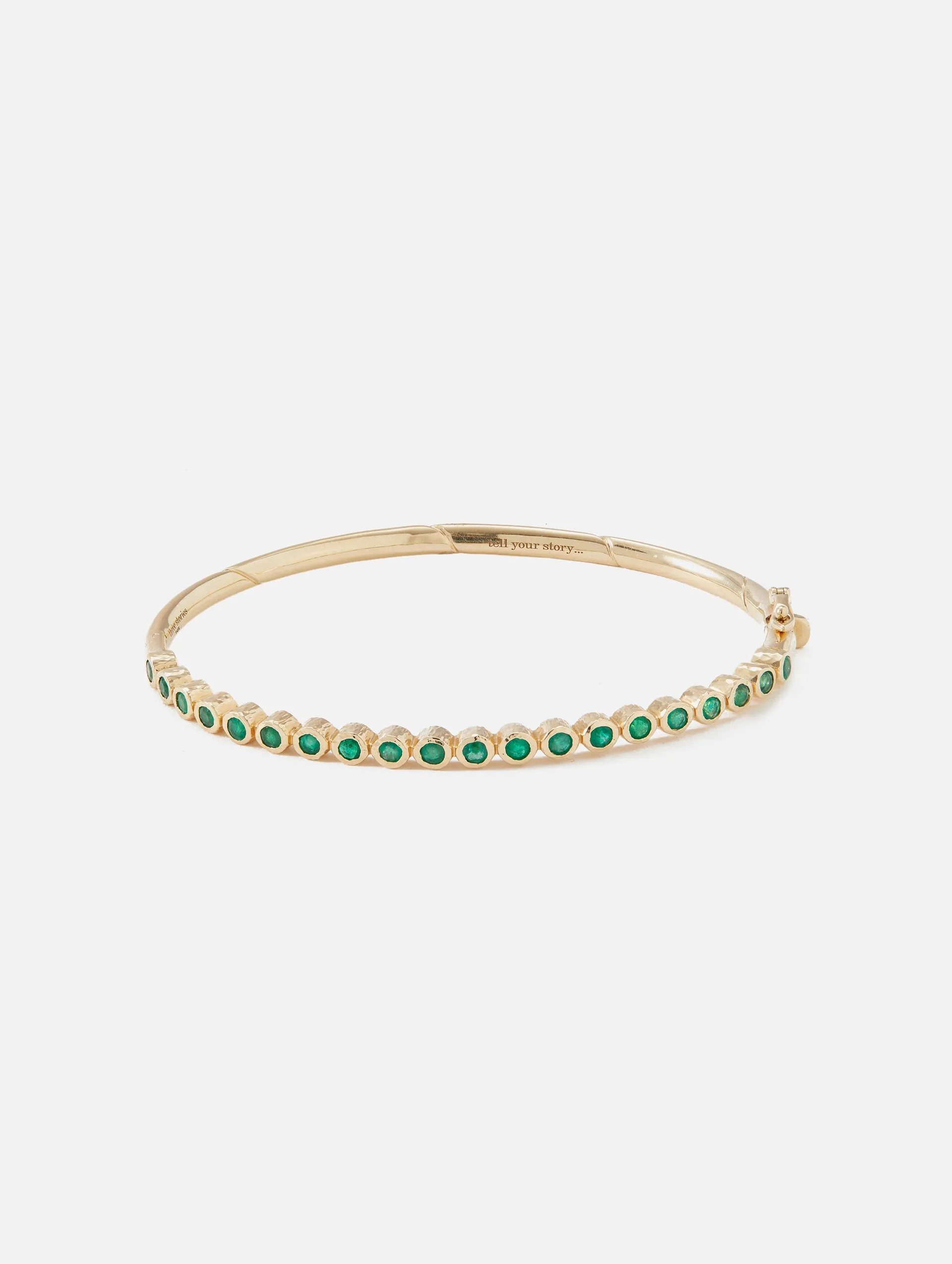 Classic Bezel Set Emerald Bangle