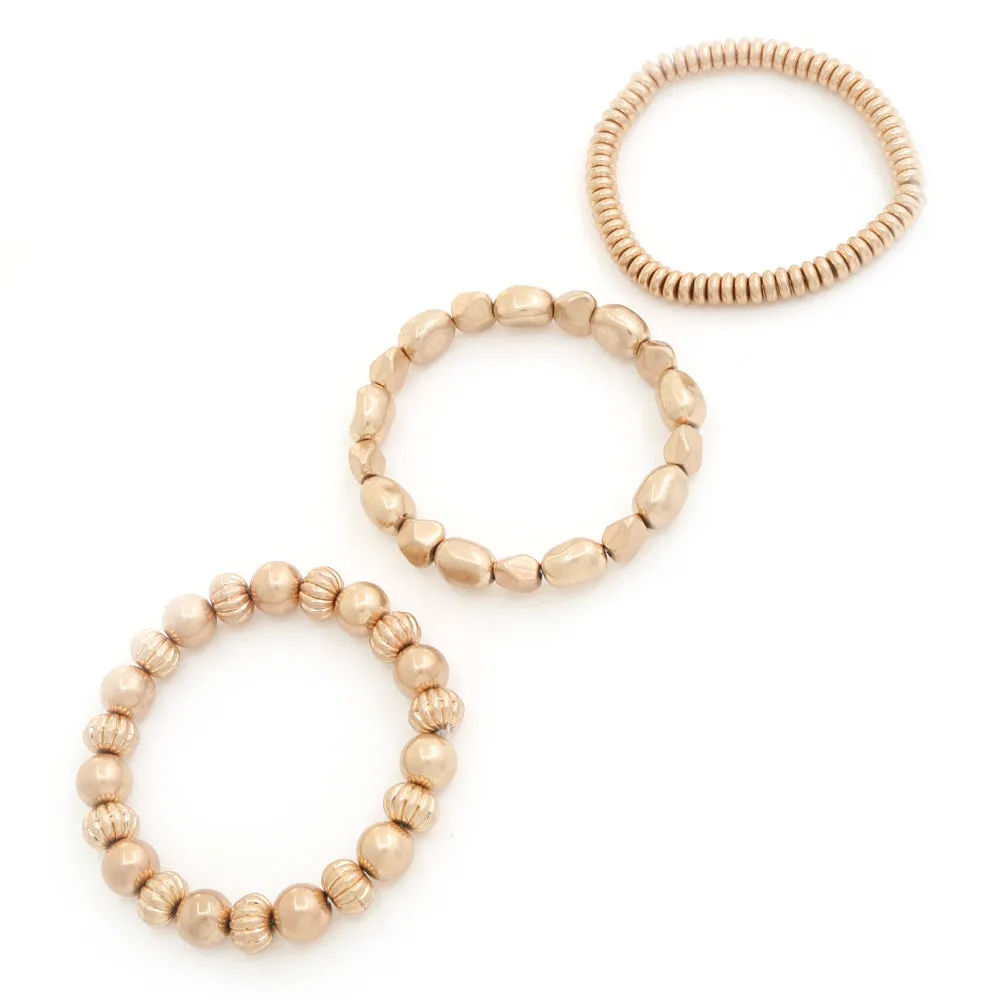 Classy Gold Layered Bead Bracelets