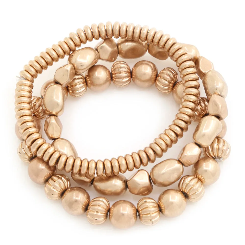 Classy Gold Layered Bead Bracelets