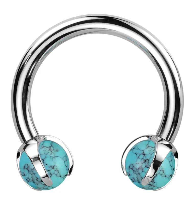 Claw Turquoise Titanium Internally Threaded Circular Barbell