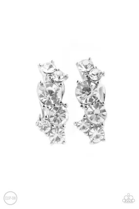 Cosmic Celebration - White Clip-On Earring