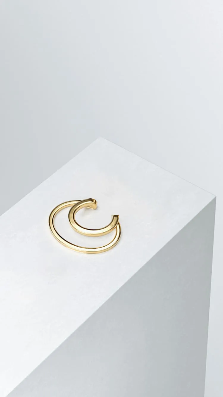 crescent gold ear cuff