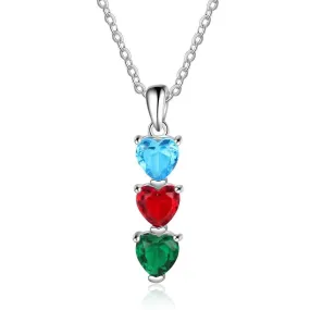 Customized 3 Birthstones Necklace & Pendant