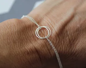 Dainty Sterling Silver Double Circle Bracelet