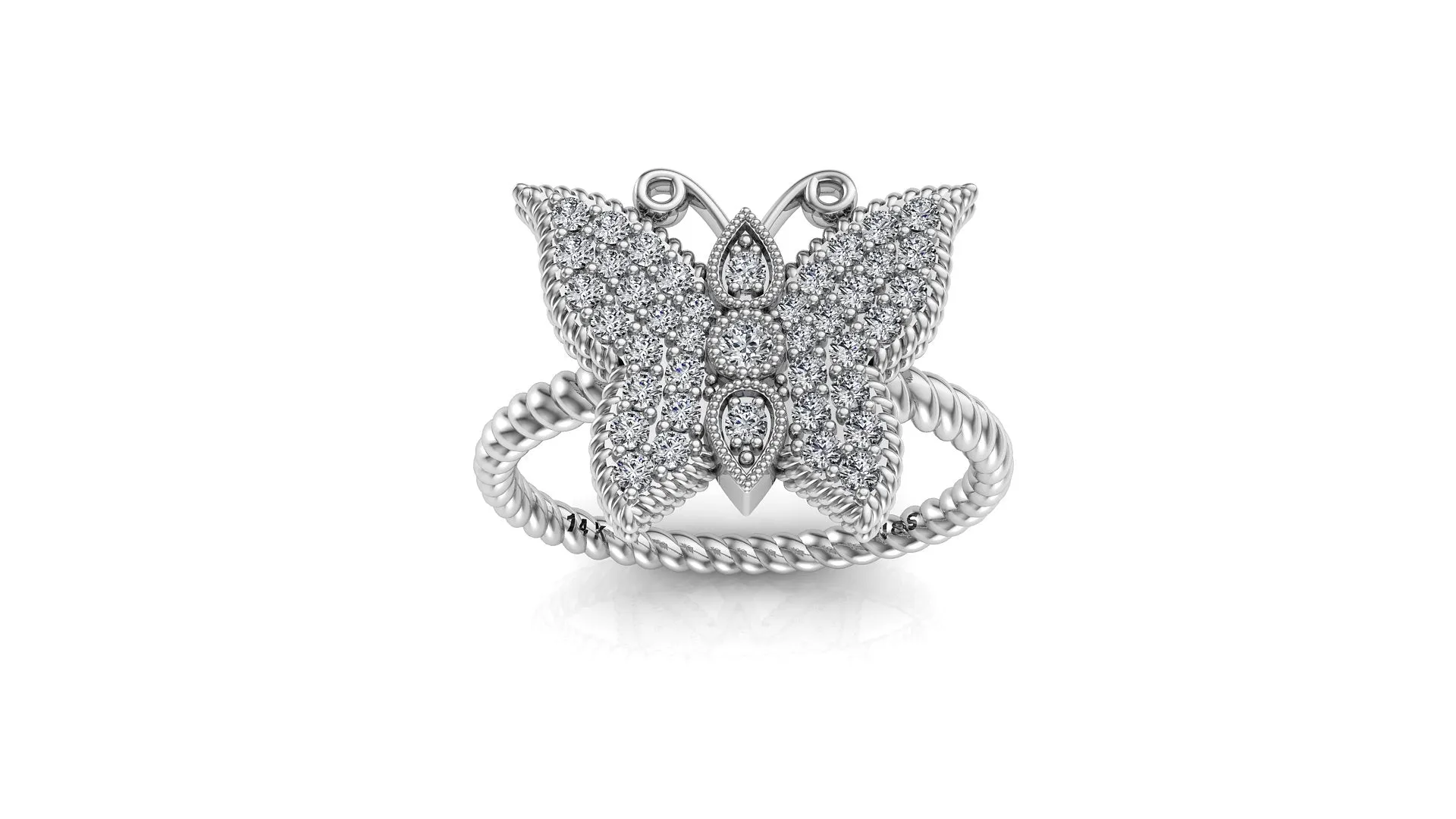 Diamond Butterfly Ring NIJ014