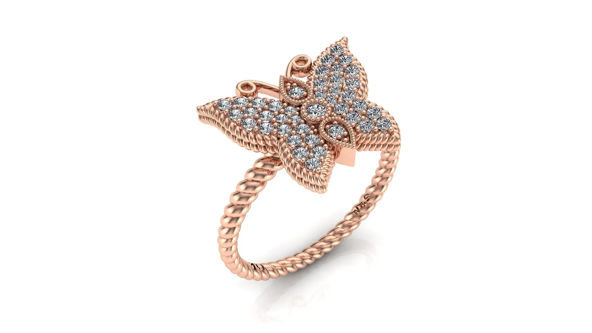 Diamond Butterfly Ring NIJ014