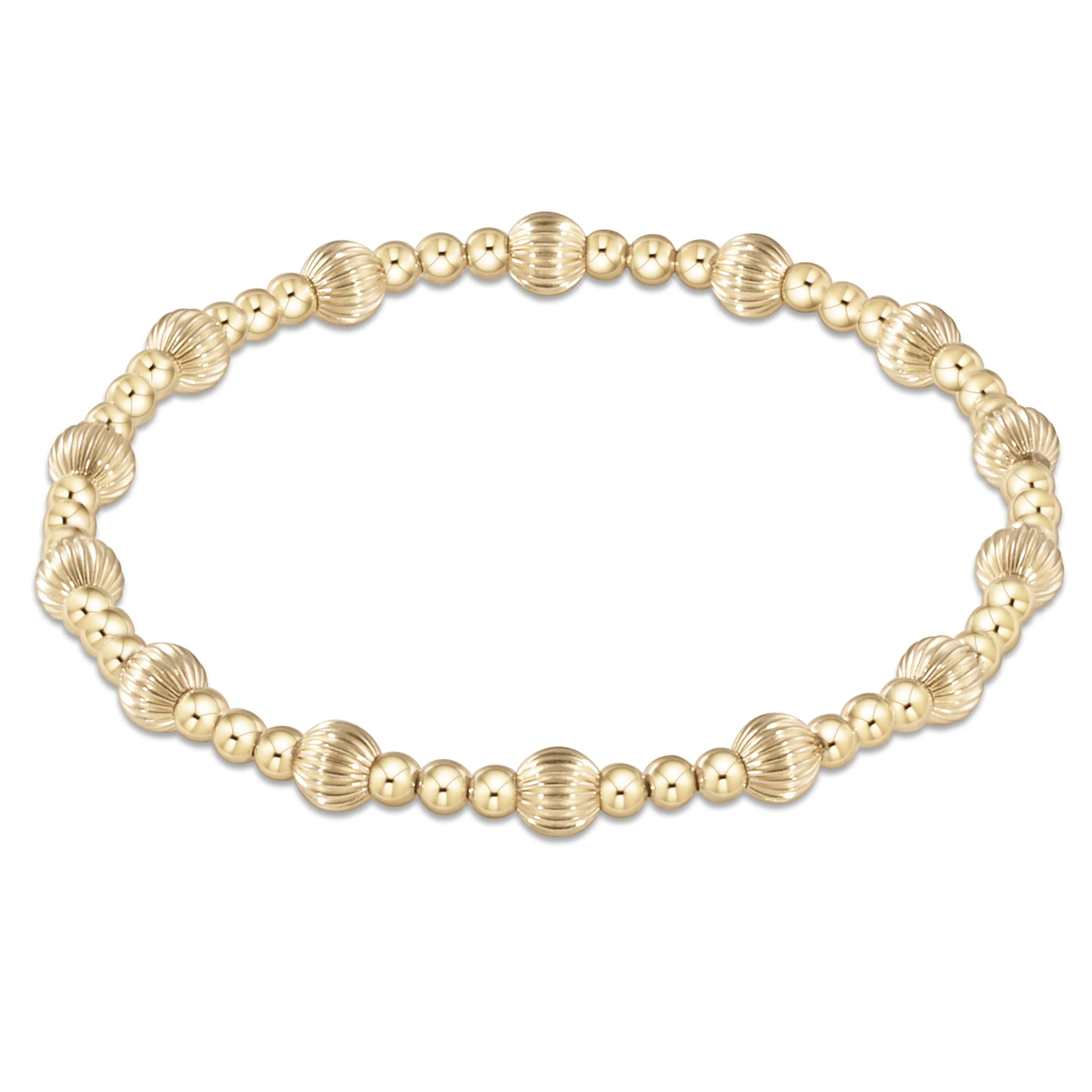 Dignity Sincerity Pattern 5mm Bead Bracelet-Gold