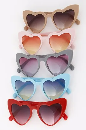 Dolly Retro Heart Shaped Pink Sunglasses