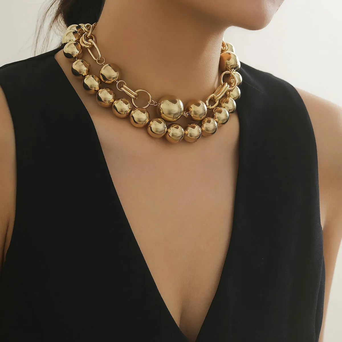 Double Layered Faux Pearl Necklace