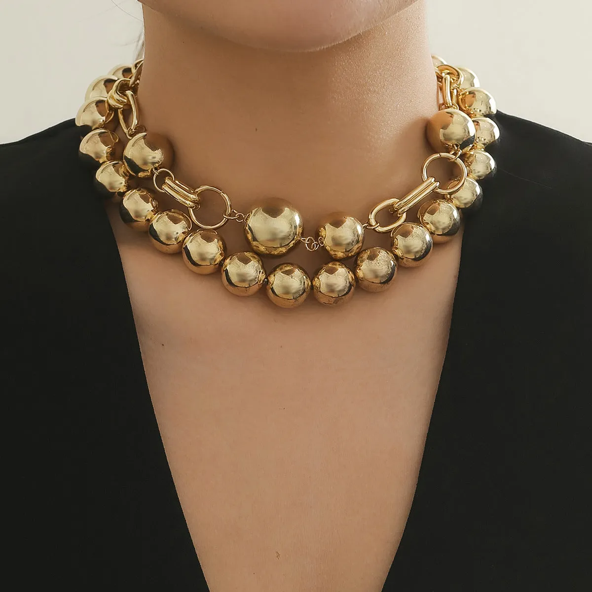 Double Layered Faux Pearl Necklace