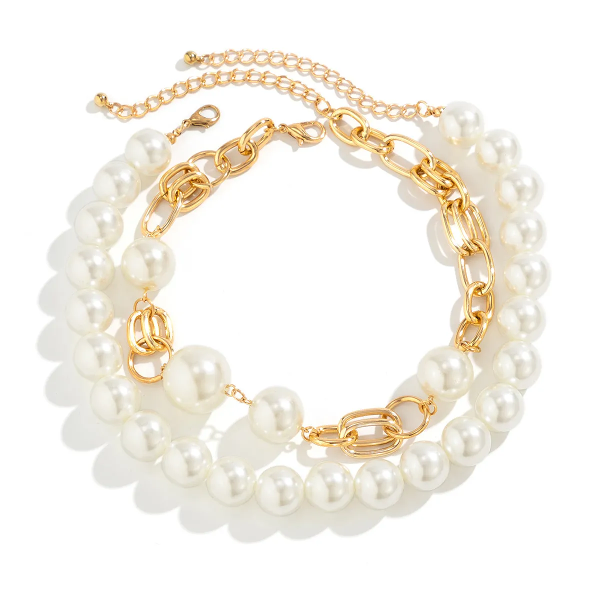 Double Layered Faux Pearl Necklace