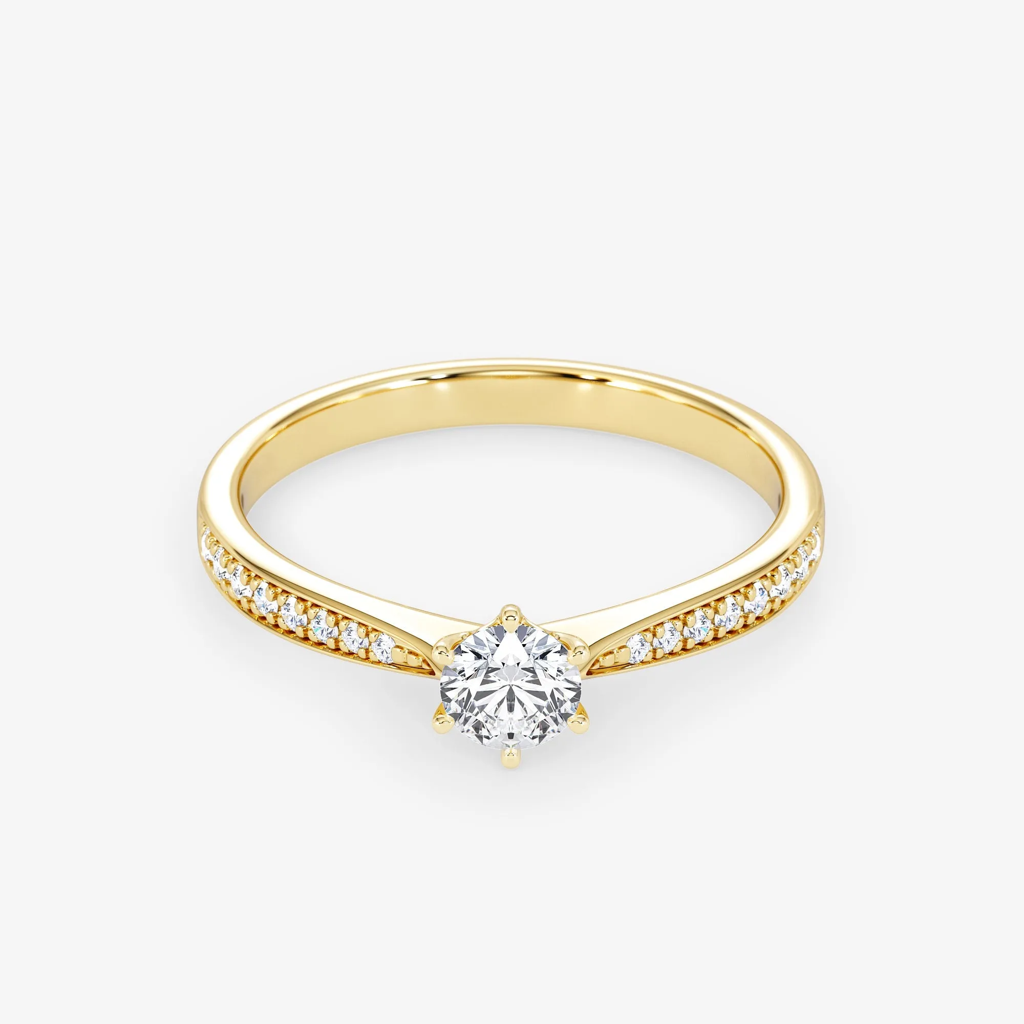 Elegant 18K Gold Solitaire Ring with Exquisite 0.25 Carat Brilliant Cut Diamond