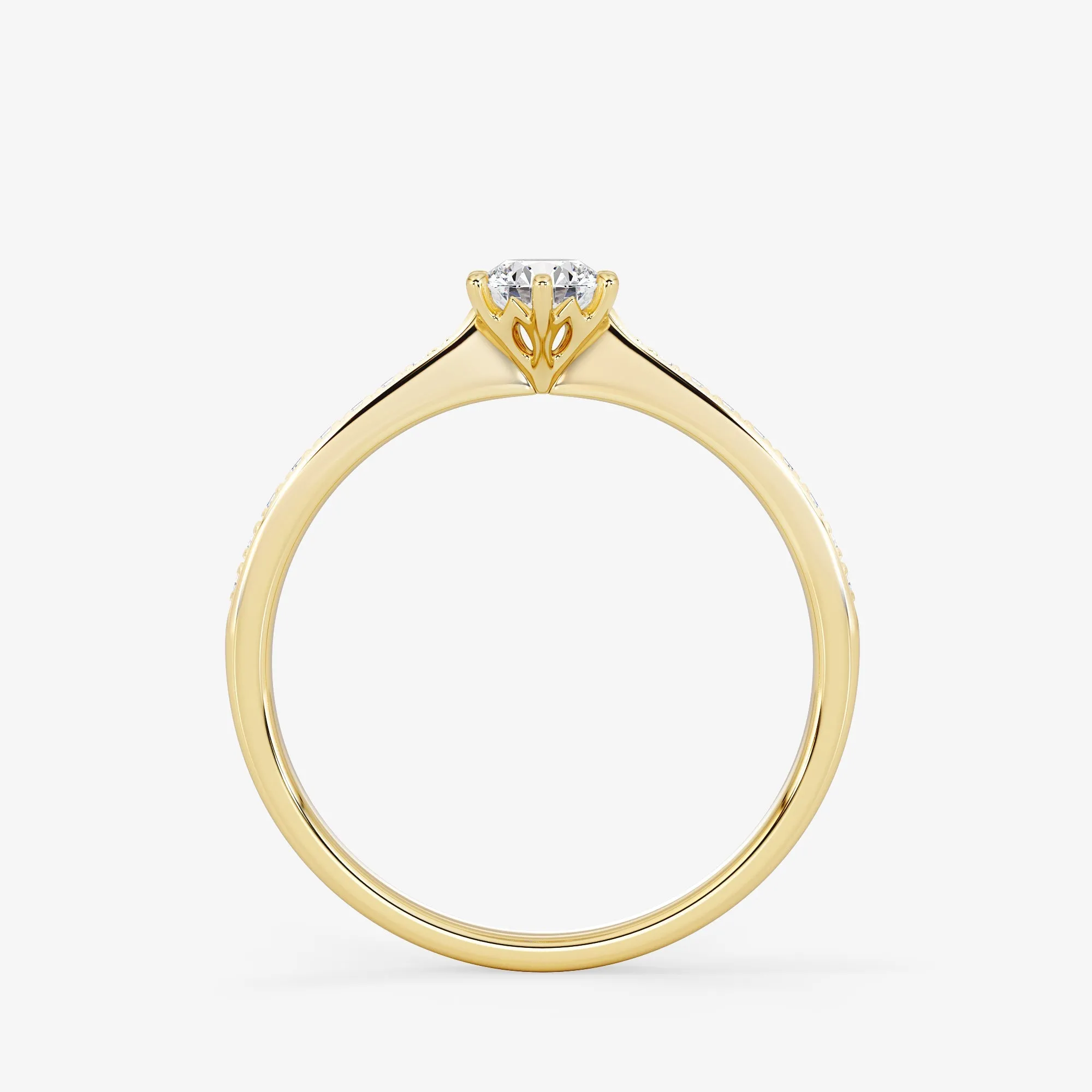 Elegant 18K Gold Solitaire Ring with Exquisite 0.25 Carat Brilliant Cut Diamond