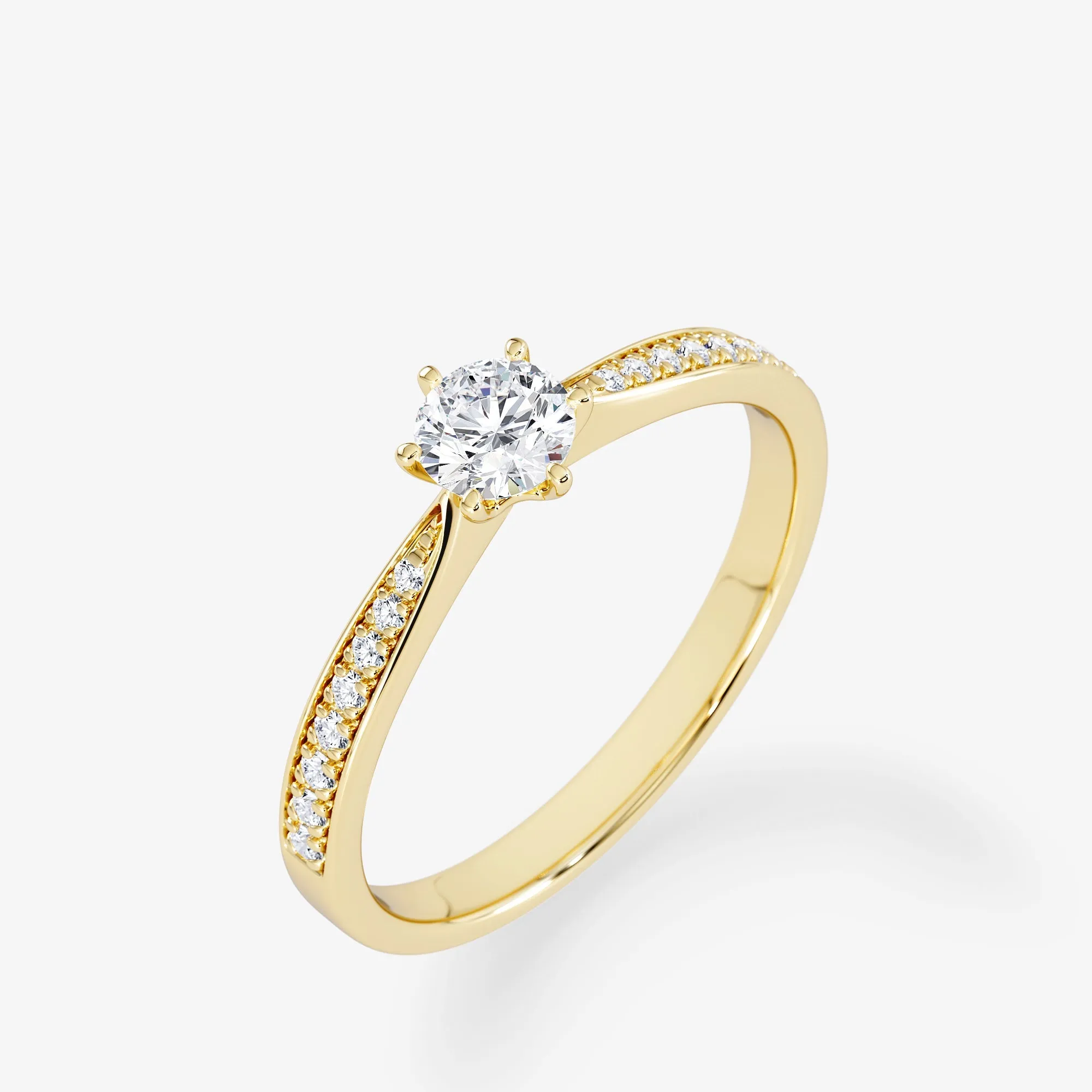 Elegant 18K Gold Solitaire Ring with Exquisite 0.25 Carat Brilliant Cut Diamond