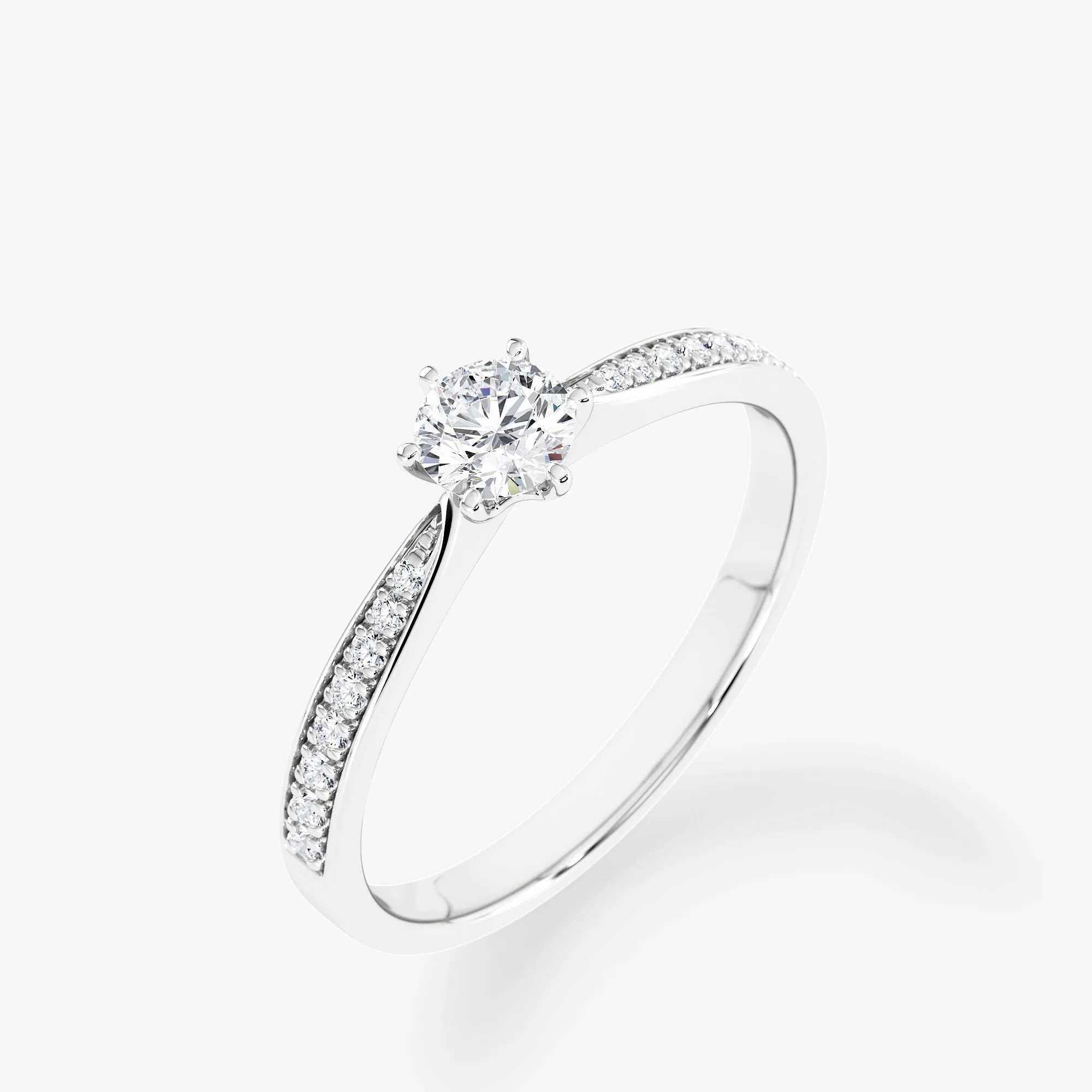 Elegant 18K Gold Solitaire Ring with Exquisite 0.25 Carat Brilliant Cut Diamond