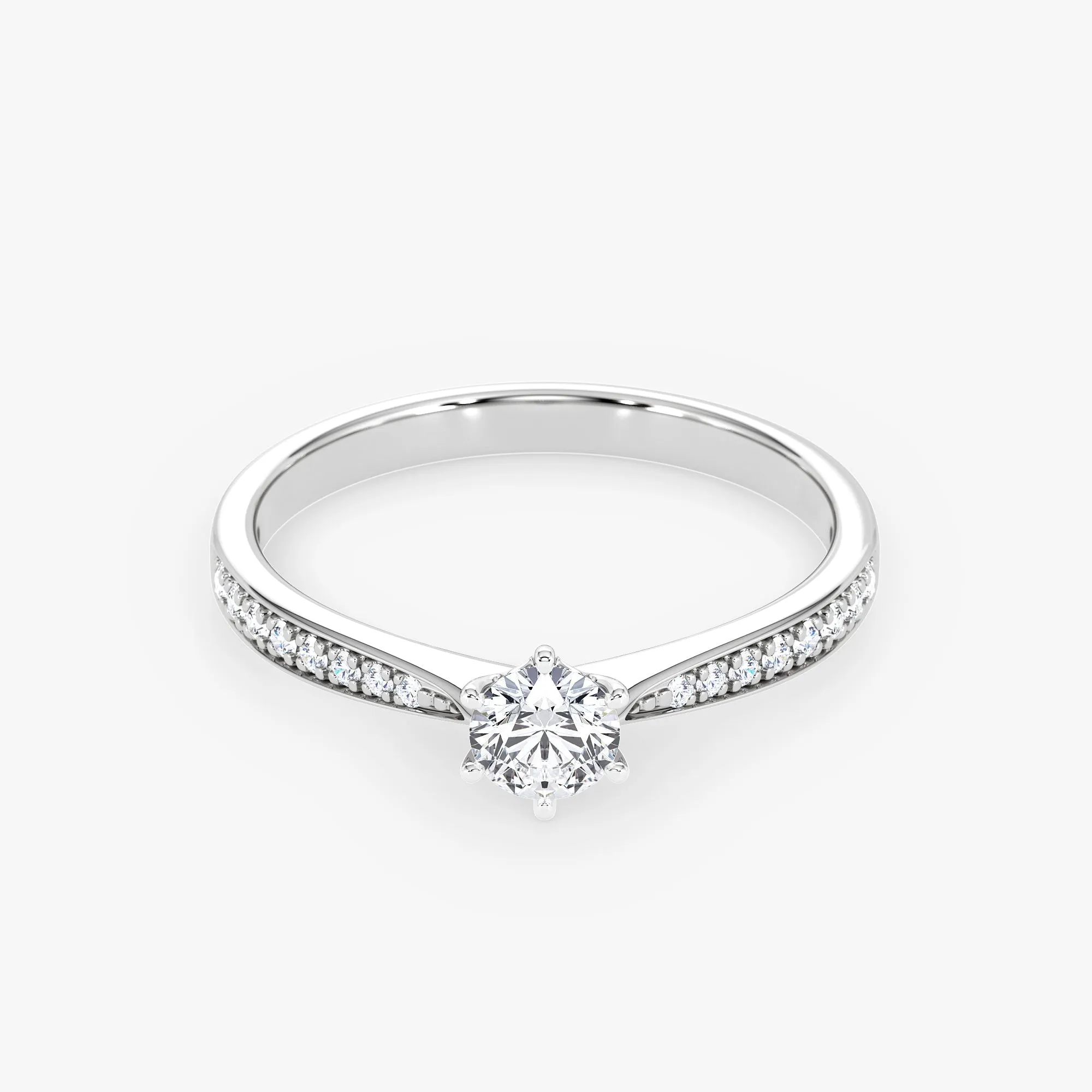 Elegant 18K Gold Solitaire Ring with Exquisite 0.25 Carat Brilliant Cut Diamond