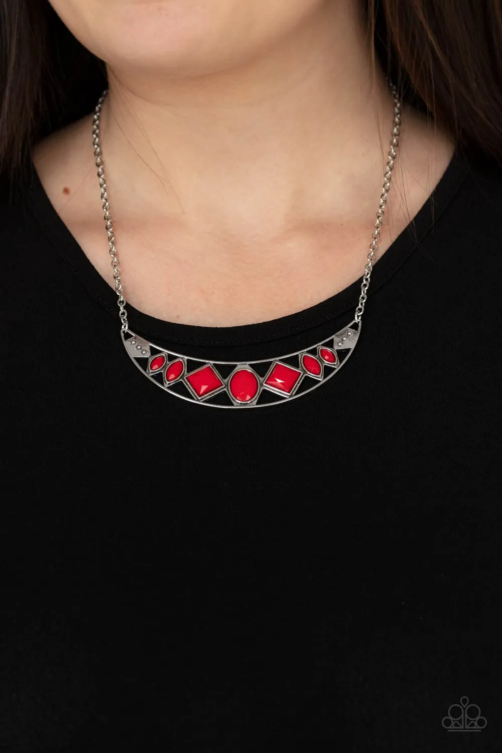 Emblazoned Era - Red - Paparazzi Necklace