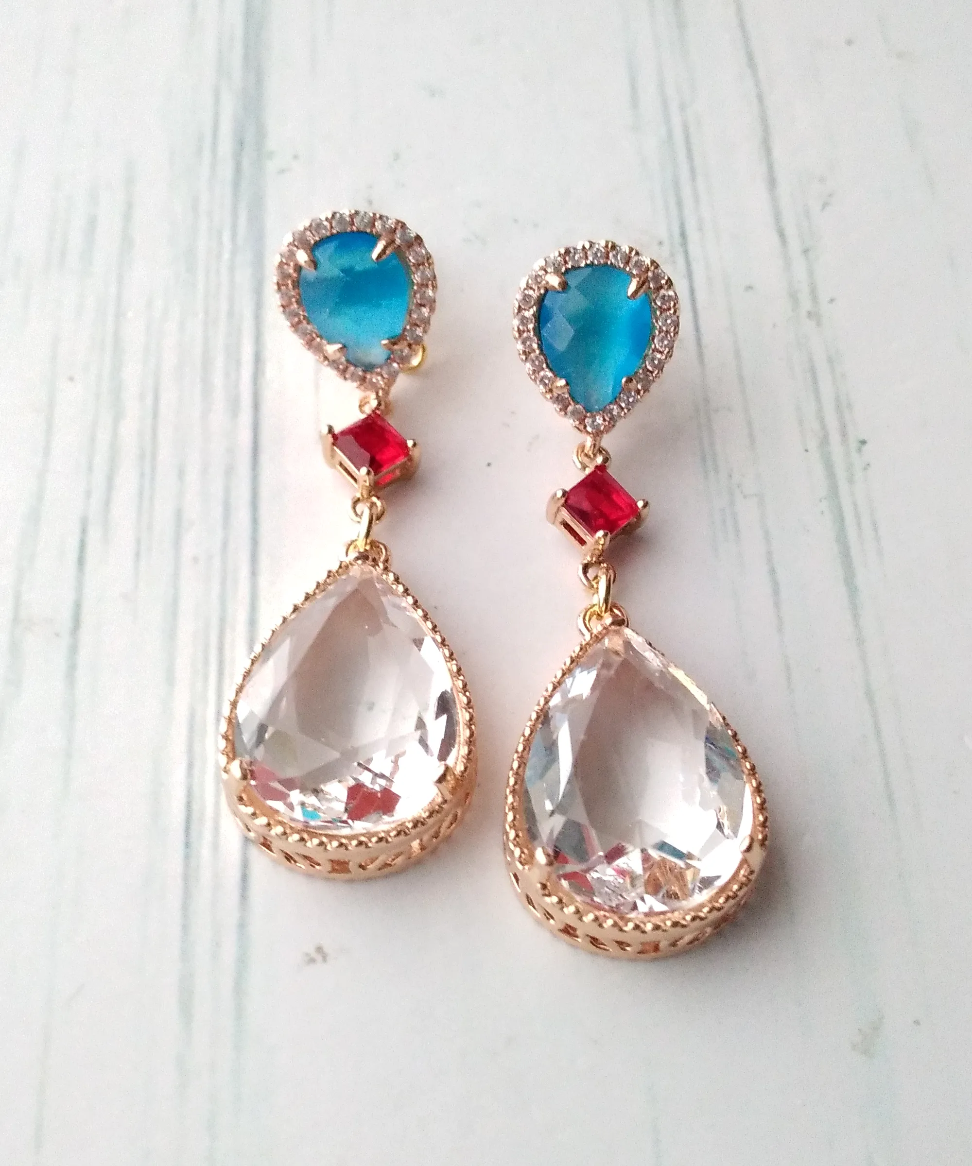 Evangeline Three Tier Earrings