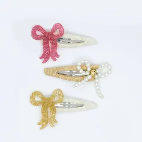 Fancy Bows Snap Hair Clips