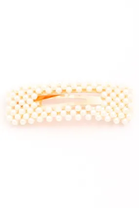 Faux Pearl Squared Hair Clip