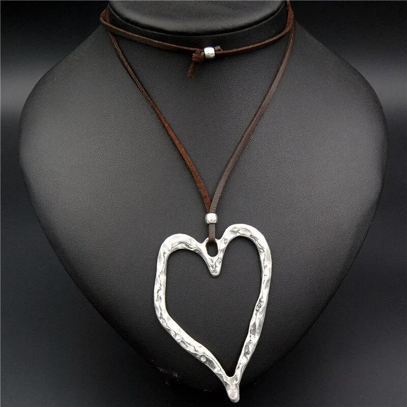 Fresh Accessories - Necklace Long Silver Heart