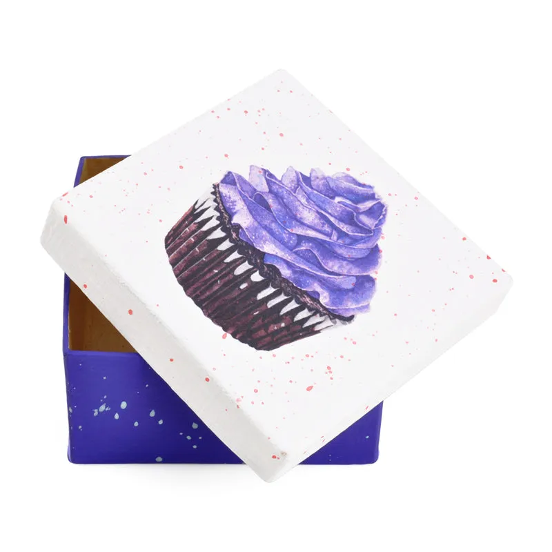 Gift Boxes-Delicious Blueberry Cream Chocolate Cake-Paper Mache-Square-X-Small-Quantity 1