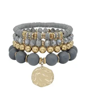 Gold Charm Stretch Bracelets