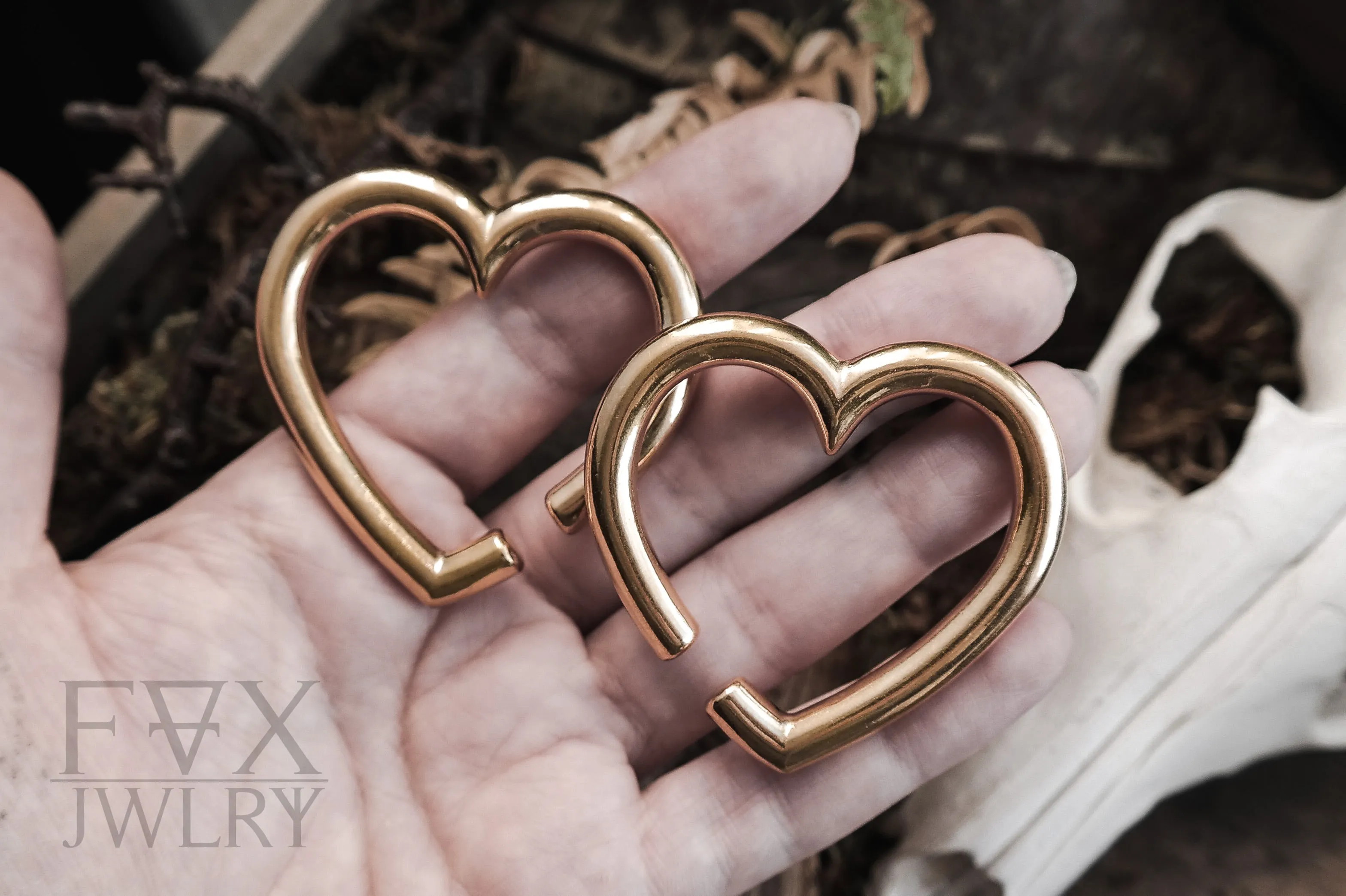 Golden Heart Ear Weights