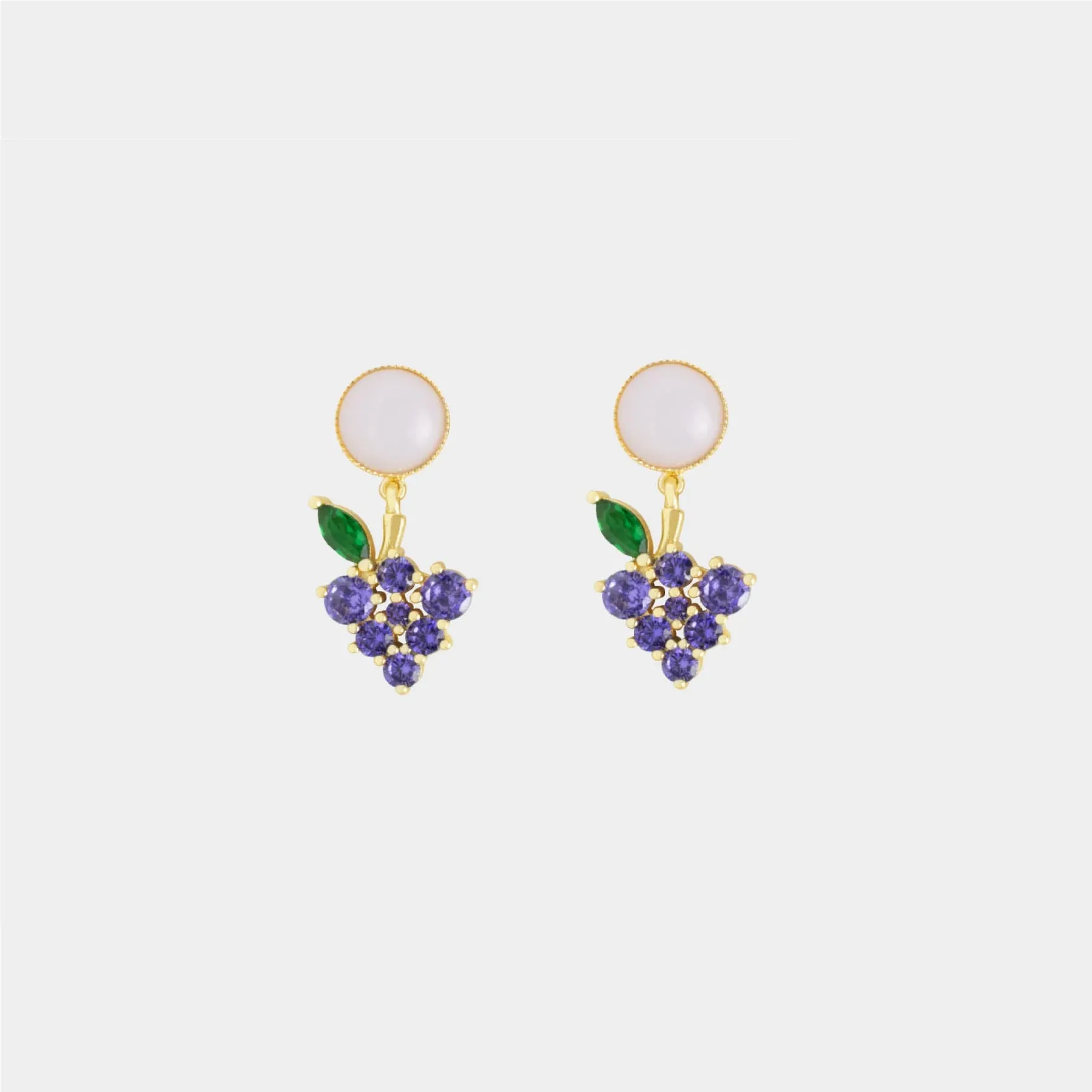 Grape and Opal Earrings