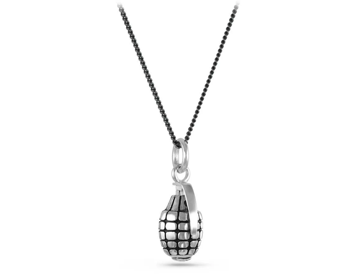 Grenade Necklace - Silver