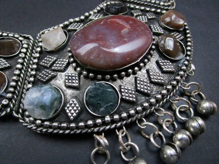 Gypsy Stones Necklace Antiqued River Agate Handcrafted In India Festival Gipsy Jewelry Banjara