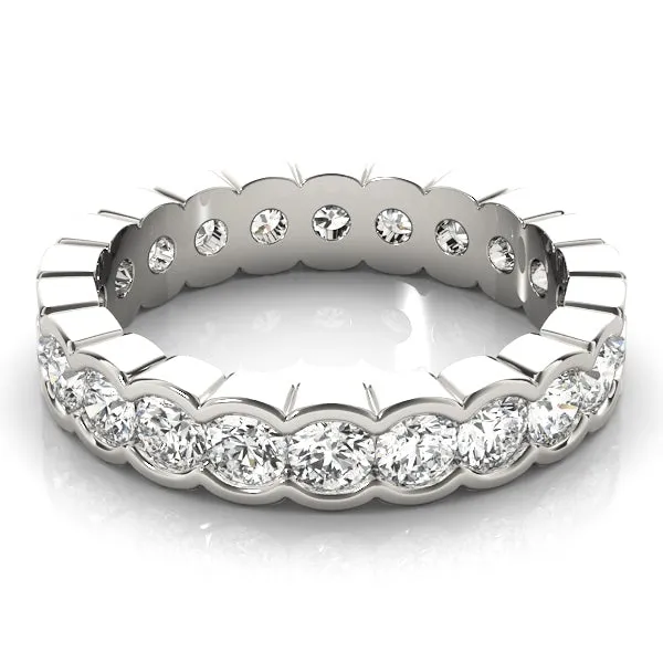 HARMONY 4 Carat Diamond Eternity Band in 14K - 18K Gold or Platinum 20 pointer G Color SI1 Clarity Half Bezel Setting By Mike Nekta SIZE 9