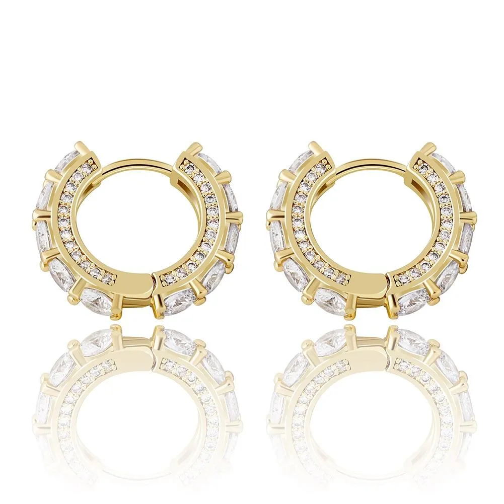 Iced Out Round Stud Earrings