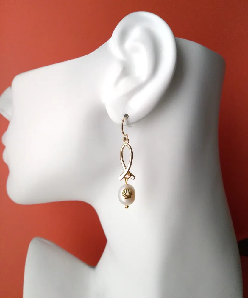 Infinity Ribbon Single Drop Earrings