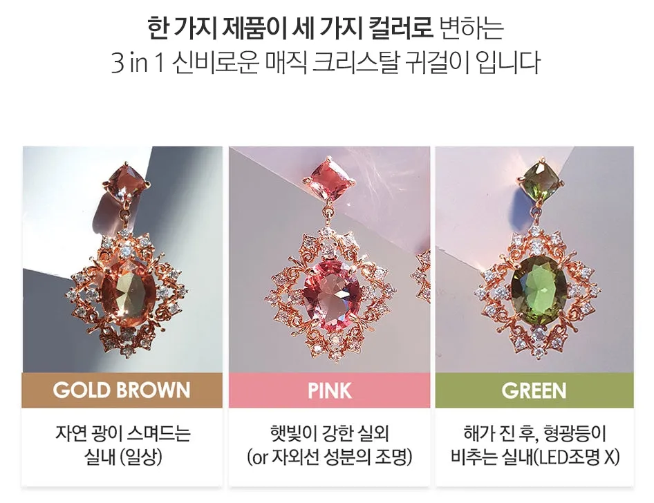 IU Magic Hour Crystal Earrings Korean Jewelry Changed Colors Womens Accessories Luxury Fashion Dating Clubber Elegant Wedding Dinner Party Accessory Gifts