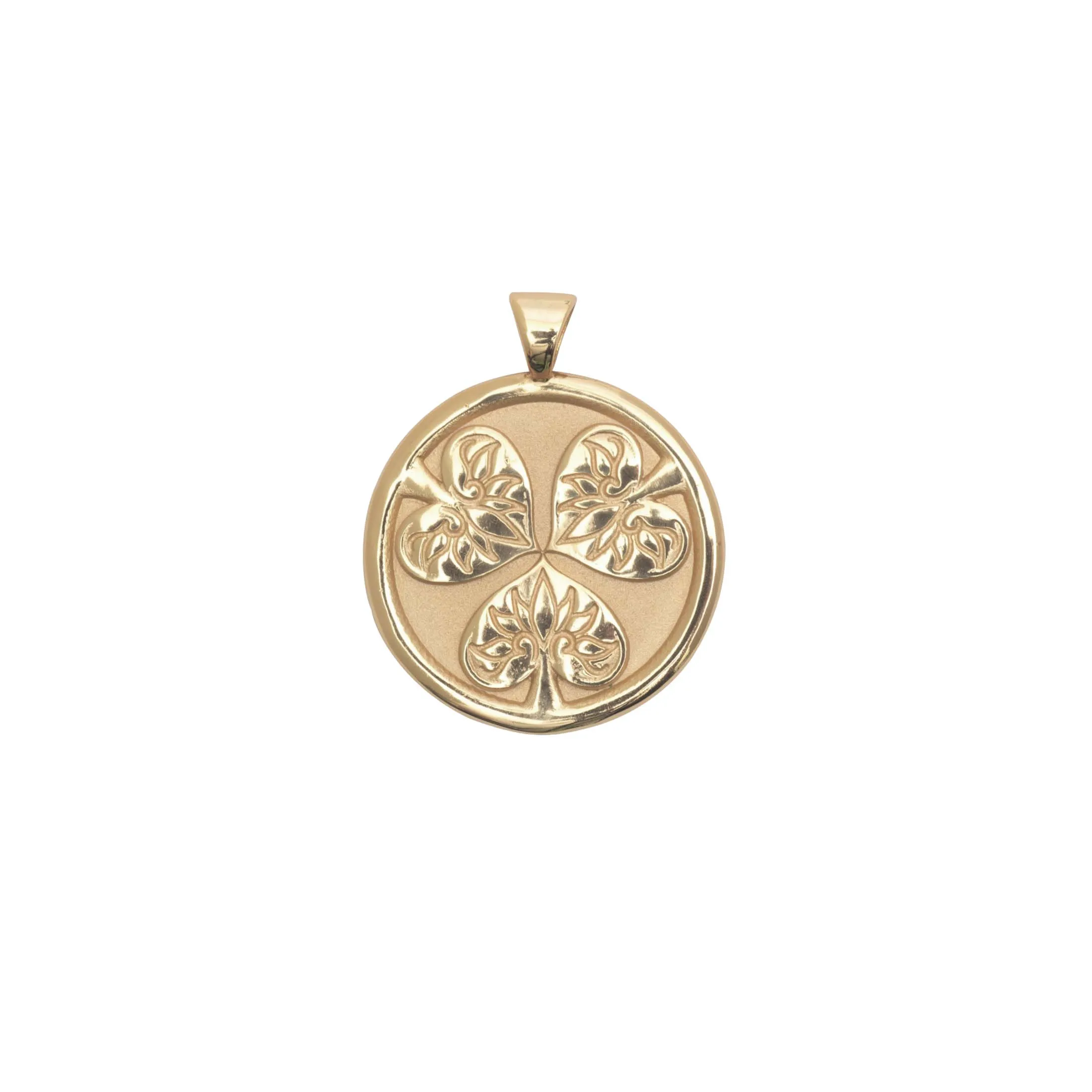 JOY JW Small Pendant Coin in Solid Gold