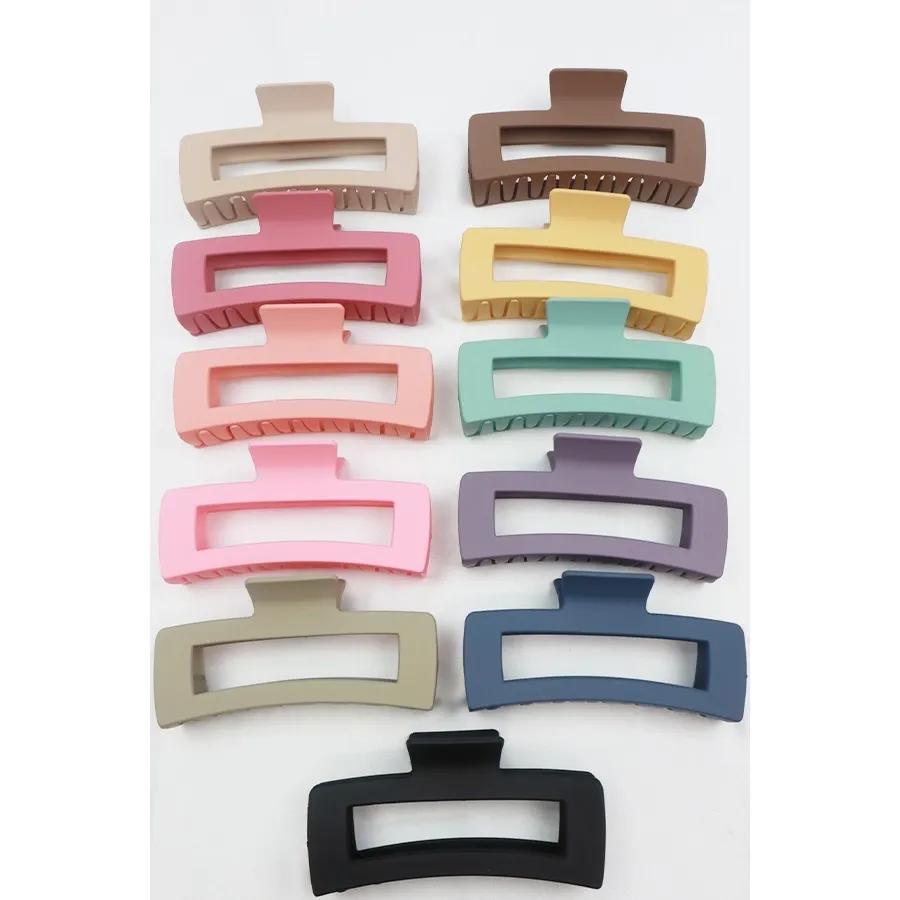 Jumbo Matte Cut Out Rectangle Shape Hair Claw