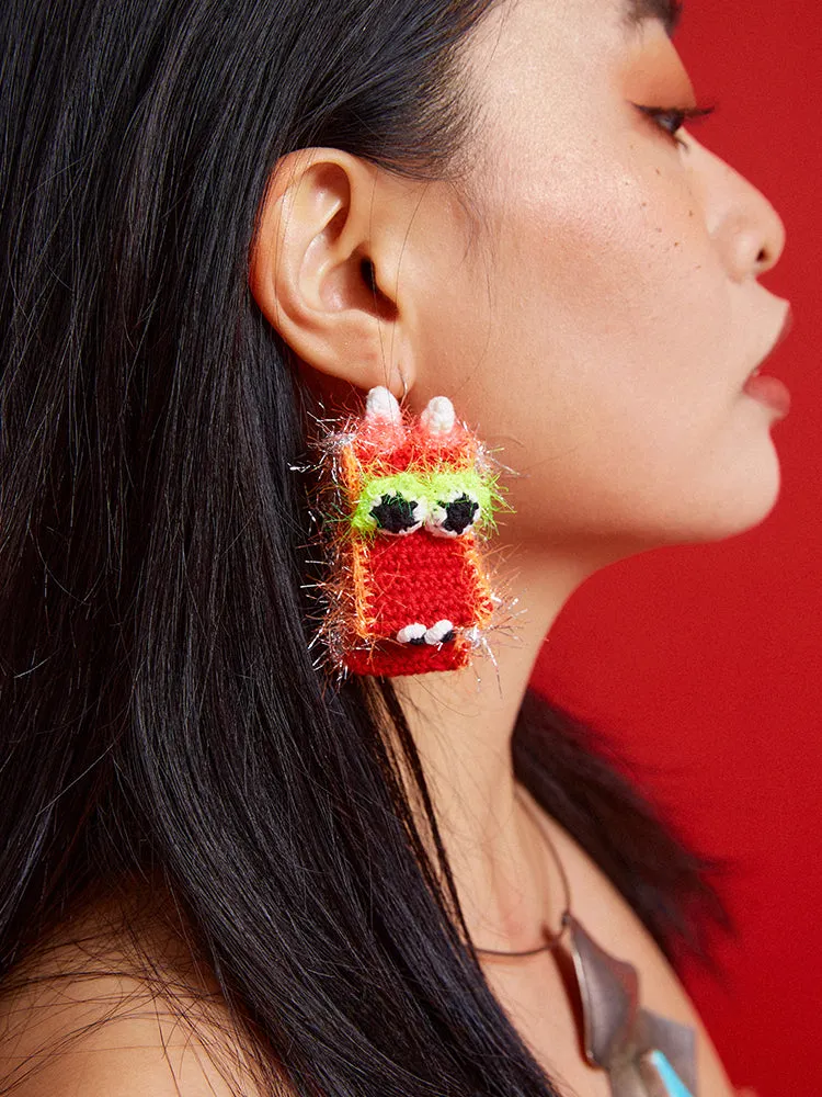 LB Hand Crochet Dragon Head Earrings LOJL111