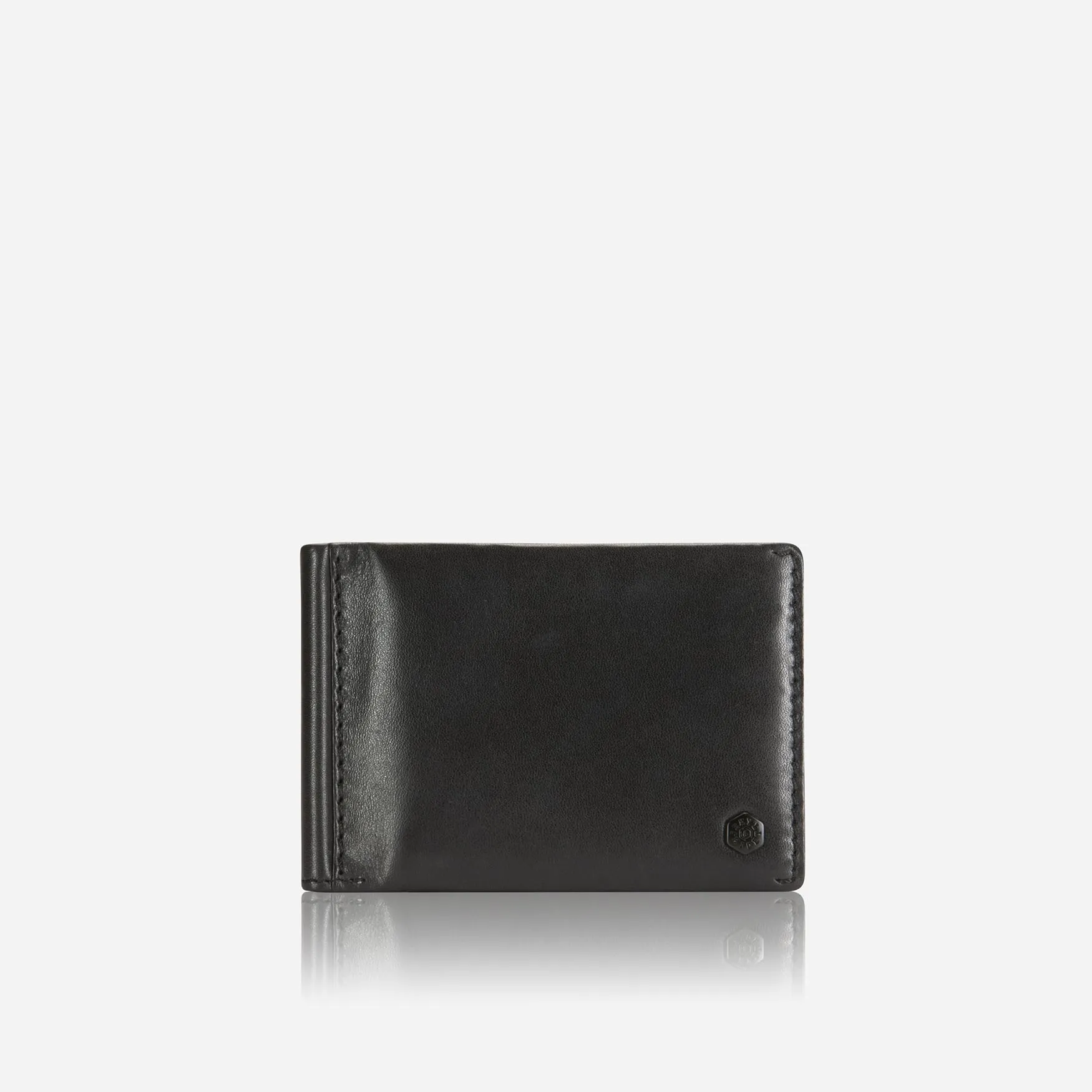 Leather Money Clip Wallet, Black