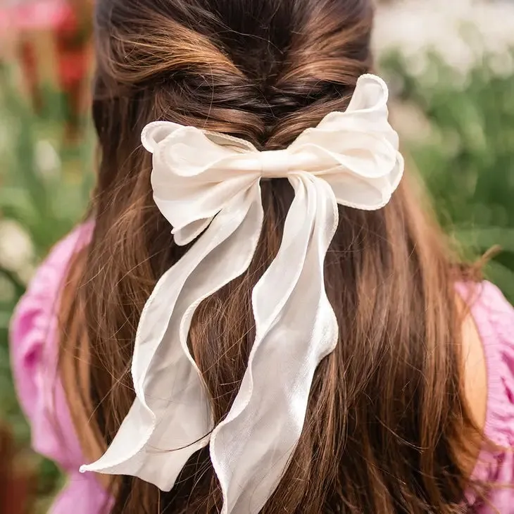 Light Pink Double Bow Barette