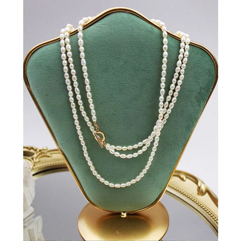 Long Chain OT Freshwater Pearl Necklace