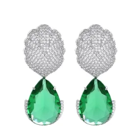 Luxury Bridal and Party Emerald Earrings