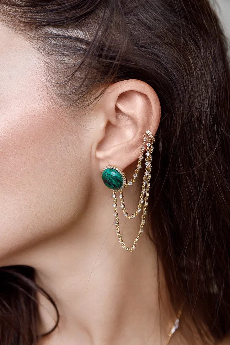 MALACHITE EAR CUFF