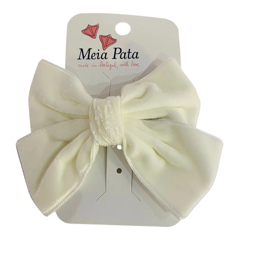 Meia Pata Double Velvet Hair Bow